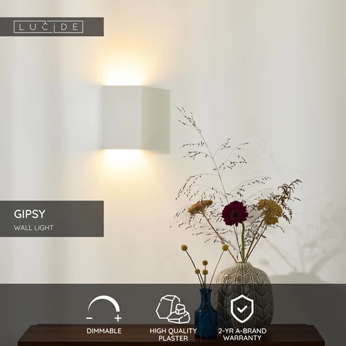 Lucide GIPSY - Wall light - 1xG9 - White - USP